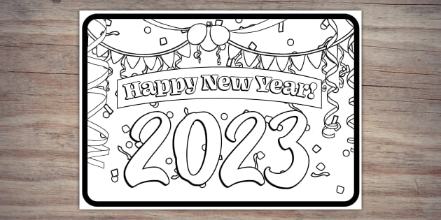Happy New Year drawing stock photo. Image of crayon, concept - 83771494