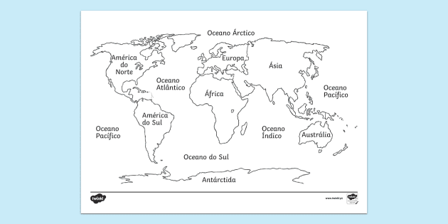 FREE! - Mapa do Mundo: Página para Colorir - Twinkl