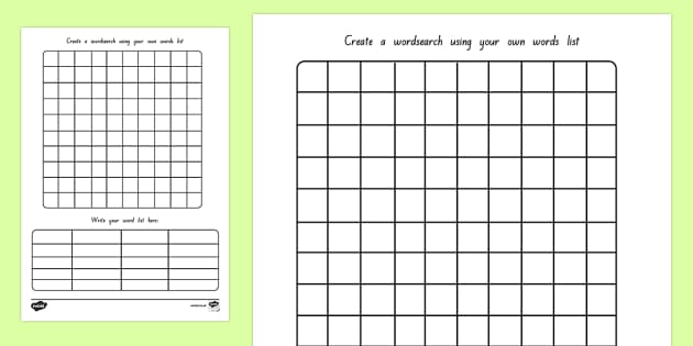 word search template blank puzzle templates for kids