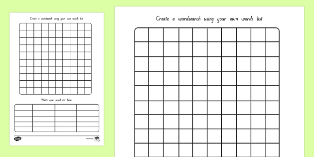 word search template blank puzzle templates for kids