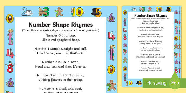 Number Shapes Rhyme (teacher made) - Twinkl