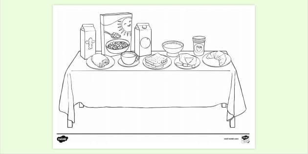 breakfast food coloring pages