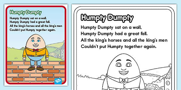 Humpty Dumpty Poster (Teacher-Made) - Twinkl