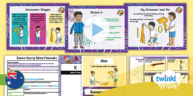 Move PE Year 1 Dance: Starry Skies Lesson 1: Fireworks Lesson Pack