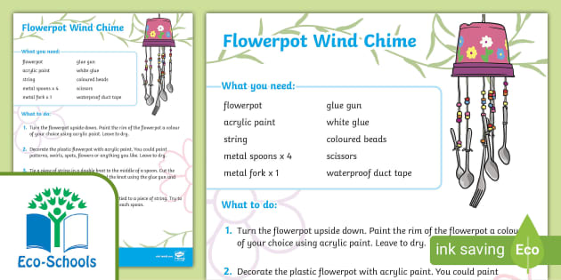 Flowerpot Wind Chime Eco Craft (teacher made) - Twinkl