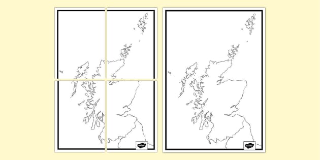 Blank Map of Scotland Large Display Poster (teacher made)