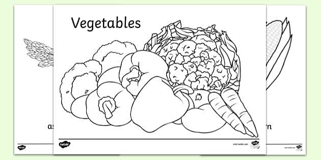 Circle Shape Coloring Page with Doodle Vegetables. Eco Food Black and White  Print for Coloring Book Stock Vector - Illustration of page, cute: 208038596