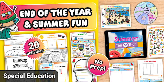 End of the Year Busy Bundle for Special Education | No-Prep Puzzles ...
