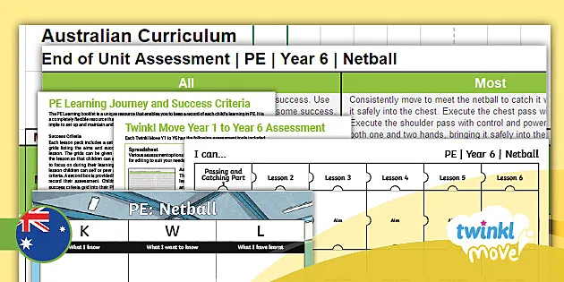 Move Pe Year 6 Netball Assessment Pack Teacher Made