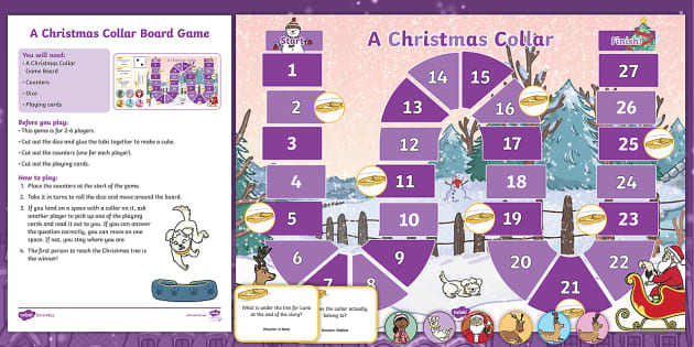 A Christmas Collar English Board Game - Twinkl