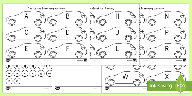 Car Letter Matching Activity - Twinkl