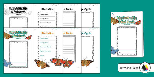 Butterfly Research Mini Book Graphic Organizer - Twinkl