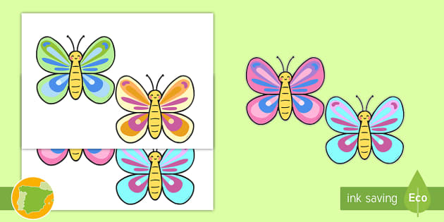 Matemáticas parálisis patrón Imágenes para recortar: Mariposas de colores (teacher made)