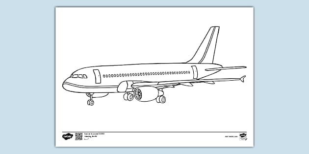 plane coloring page