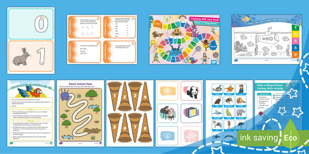 Learning Activities Ages 3 - 5 Pack for Kids at Home