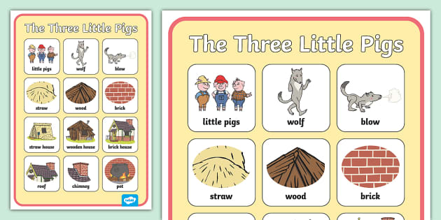 The Three Little Pigs Vocabulary Poster - Twinkl