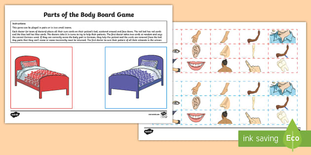 Parts Of The Body Board Game German (Teacher-Made) - Twinkl