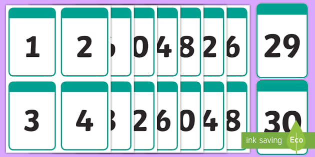 Printable Number Cards 130 Primary Resource To Print