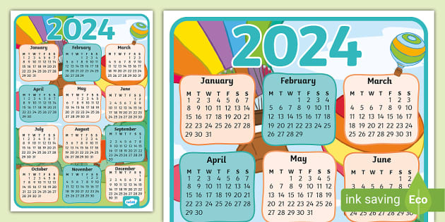 Hot Air Balloon Themed Calendar (teacher made) - Twinkl