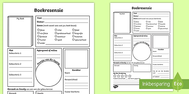 Boekresensie Aktiwiteit (teacher Made) - Twinkl