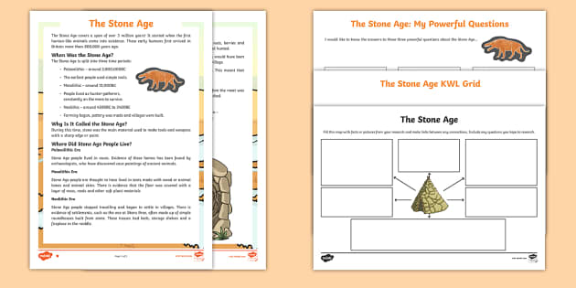 KS2 The Stone Age Research Activity Pack