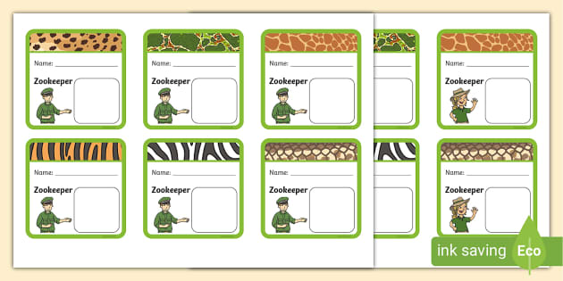 Zookeeper Badges Twinkl Role Play Resources teacher Made 