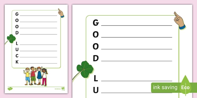 Good Luck Poem - Acrostic Template - Twinkl Resources