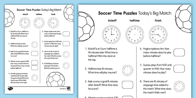 soccer worksheet 1 answer key