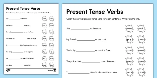 Verb Tenses - Present Tense - Exercise 11 - Simple Present Tense - Read  Theory Workbooks