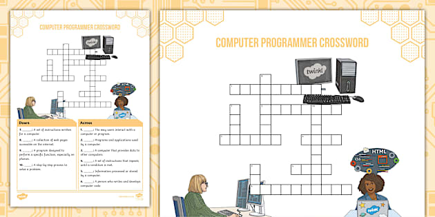 Computer Programmer Crossword (Teacher Made) Twinkl