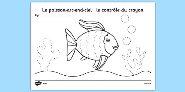 FREE! - Le poisson-arc-end-ciel le contrôle du crayon français