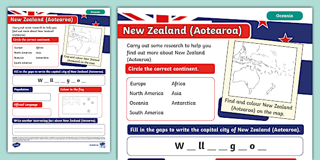 KS1 New Zealand (Aotearoa) Research Activity - Twinkl - KS1