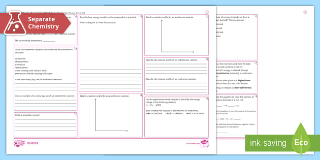 AQA GCSE Chemistry (Separate Science) Unit 5: Energy Changes Higher ...