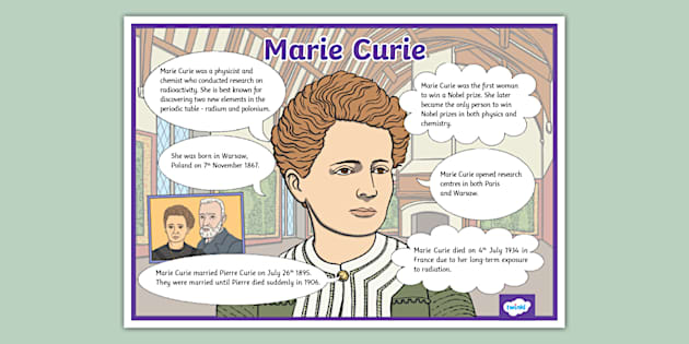 Marie Curie Facts Display Poster Teacher Made Twinkl