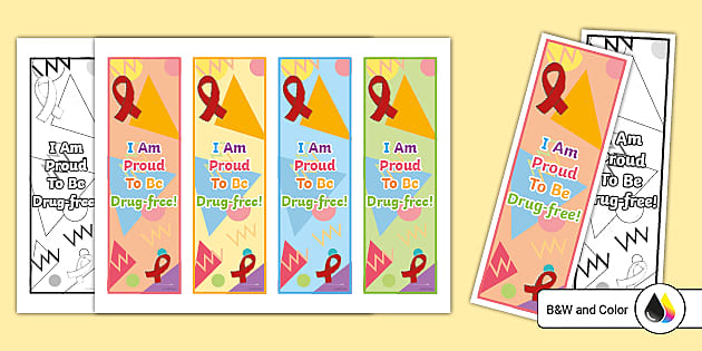 I Am Proud To Be Drug-free Bookmarks (teacher made) - Twinkl