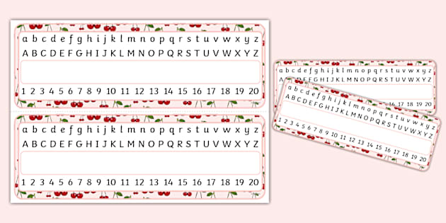 Cherry Themed Number and Alphabet Strips (teacher made)