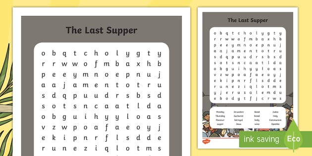 The Last Supper Word Search The Last Supper Activity