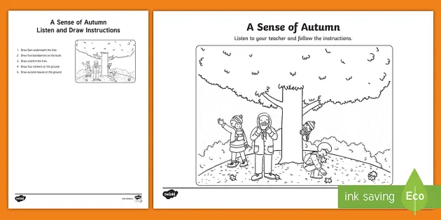 A Sense Of Autumn Listen And Draw Activity Teacher Made Drawing activities for kids not only let your youngster have fun but also help develop their fine motor skills and imagination. a sense of autumn listen and draw