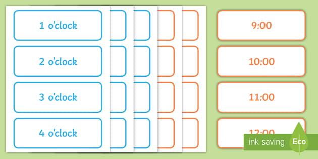 o'clock times (teacher made) - Twinkl