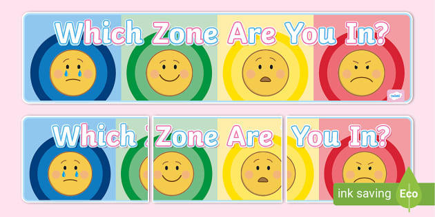 😊 Emoji Which Zone Are You In? Display Banner - Twinkl