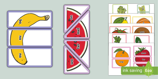 Syllable Food Puzzles (Teacher-Made) - Twinkl
