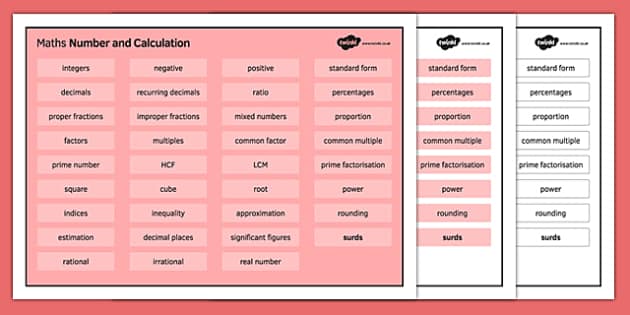 KS4 Maths Word Mat Number And Calculation (teacher Made)