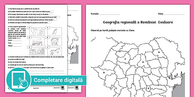Geografia regională a României – Evaluare cu descriptori de performanță clasa a IV-a