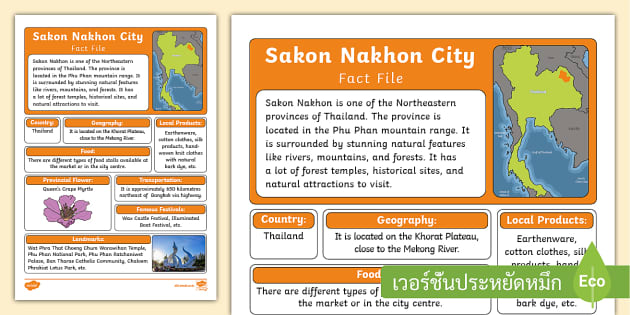 Sakon Nakhon City Fact File - Twinkl