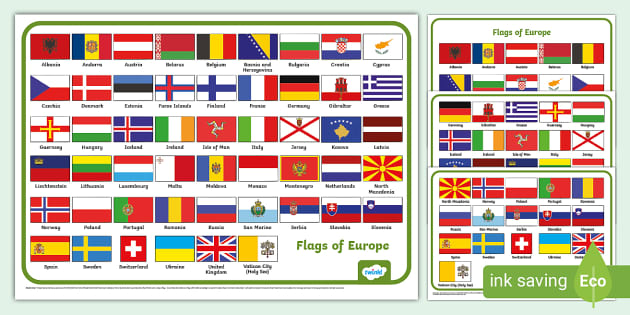 630px x 315px - Flags of Europe with Names Word Mat - Geography - Twinkl
