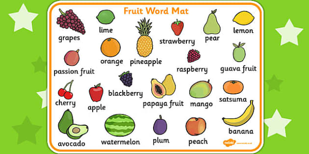 T L 084 Fruit Word Mat 
