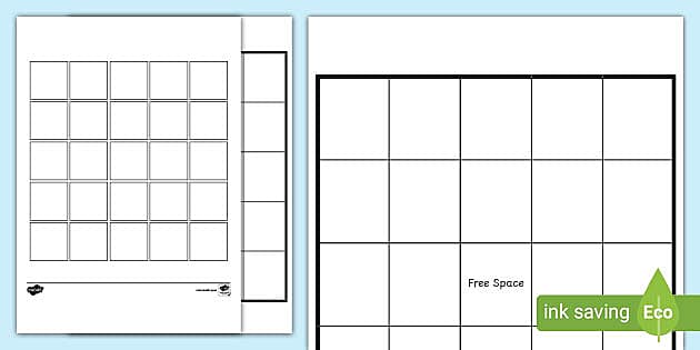 Blank Bingo Template Primary Resources (teacher made)