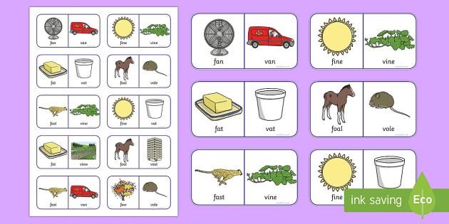 F And V Minimal Pairs Dominoes Game Teacher Made