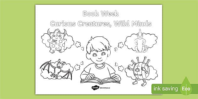Book Week Colouring Page (teacher made) - Twinkl