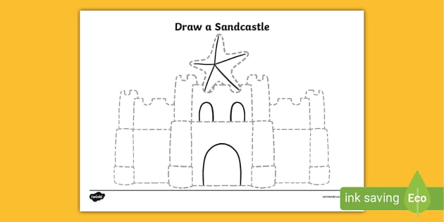 kids sand castle drawing